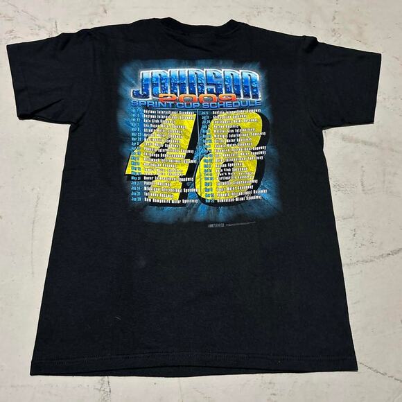 **New with Tags Vintage 2009 Jimmie Johnson  Lowe's Sprint Cup Schedule T-Shirt* - Picture 3 of 4